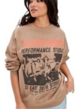 Women’s Tan Graphic Crewneck Sweater